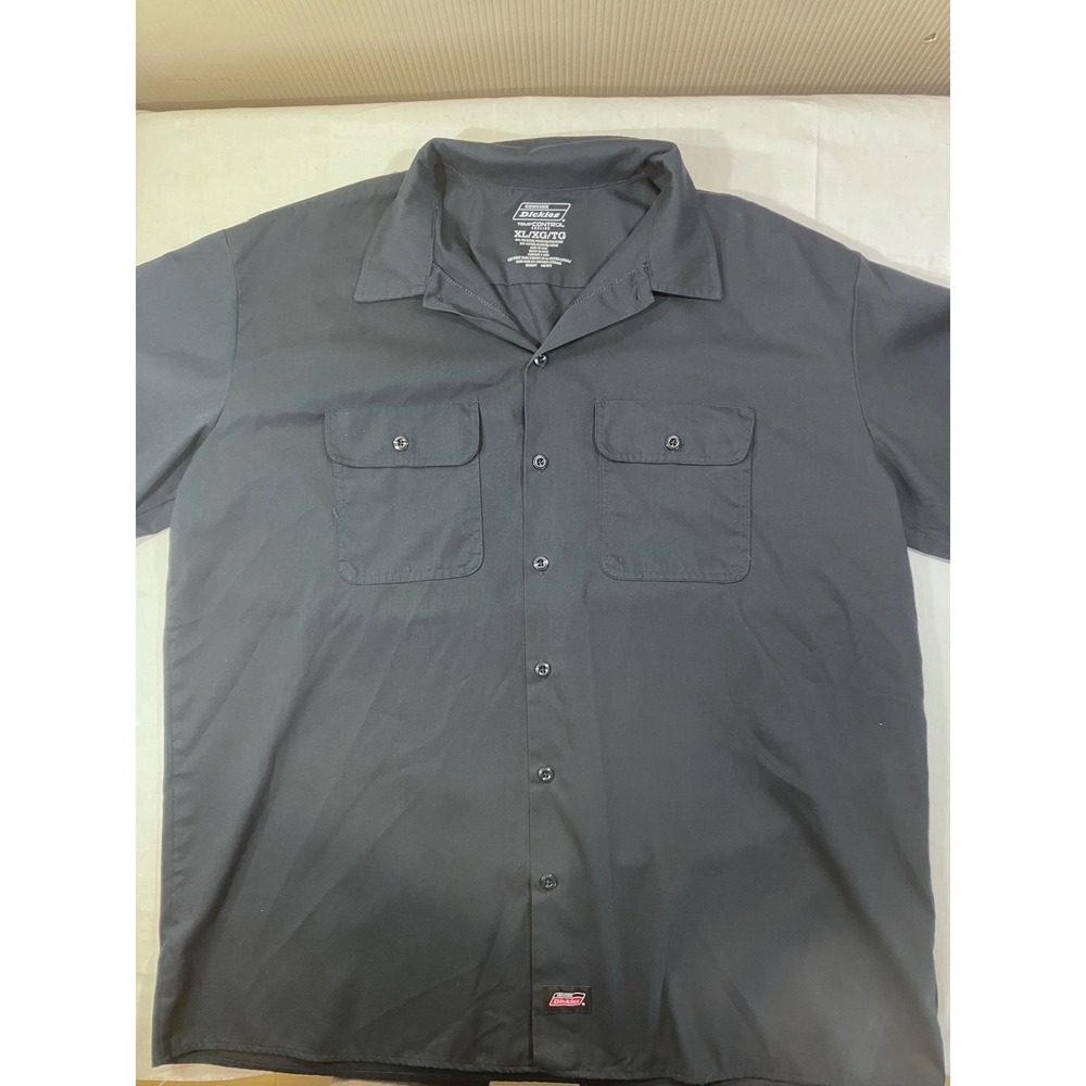 Dickies Temp Control Short Sleeve Work Shirt Mens‎ XLTG Black Polyester Cotton